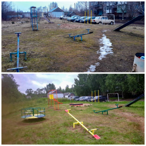 В д. Ряд отремонтировали детскую площадку