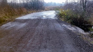 Подрядчиком ООО "Магистраль" произведен ямочный ремонт участка автомобильной дороги к деревне Мушино Рядского территориального отдела.