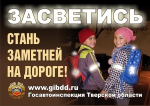 Удомельская Госавтоинспекция призывает пешеходов использовать световозвращающие элементы в темное время суток