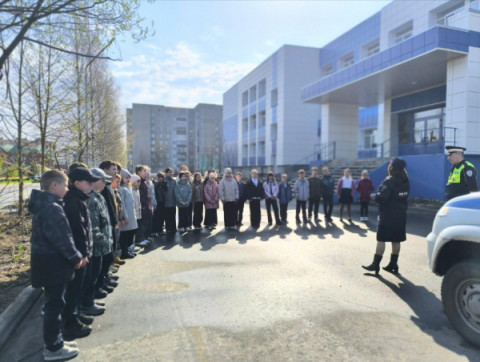 Профилактическое мероприятие Госавтоинспекции с отрядом ЮИД и школьниками